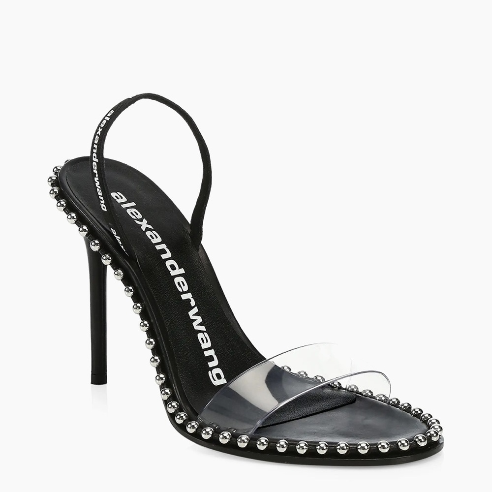 Alexander Wang Black and White Studded Heels